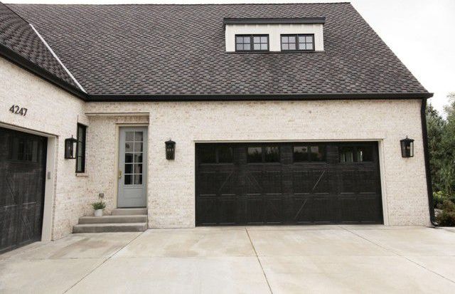 white brick house