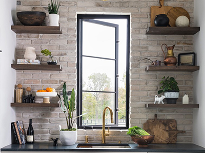 Influencer Homeonanashvillehill's Brick Kitchen Accent Wall