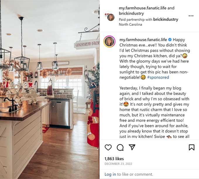 kitchen with thinbrick backsplash