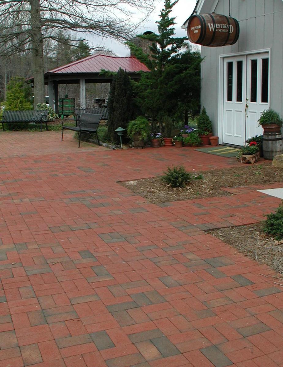 Image of a bricked back patio