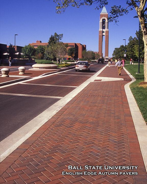 Image of Ball State University's brick side and crosswalk