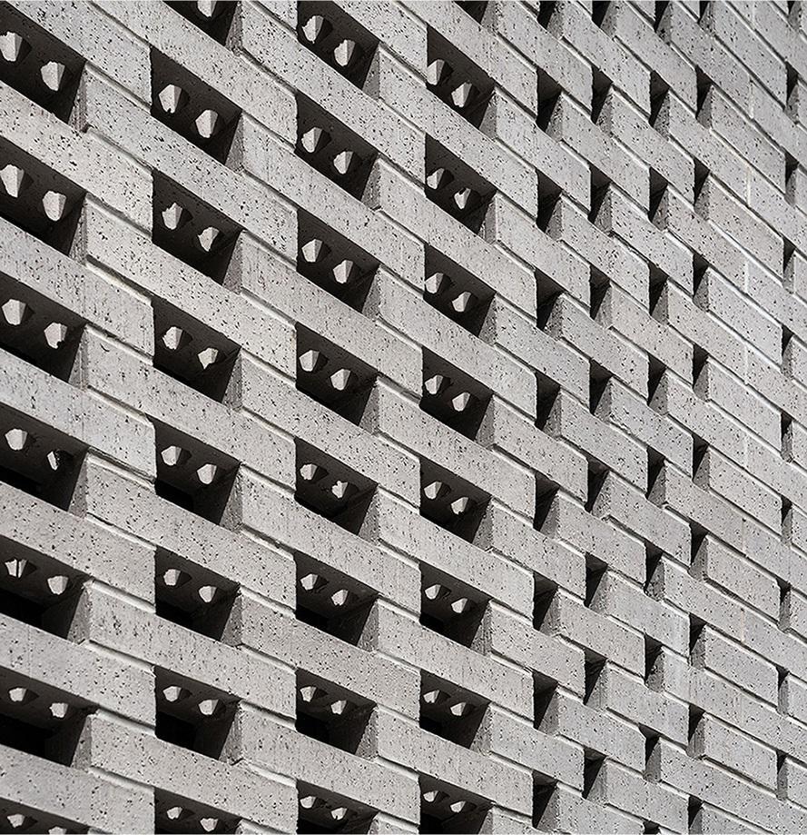 Close-up image of the gray brick at Walnut Estates