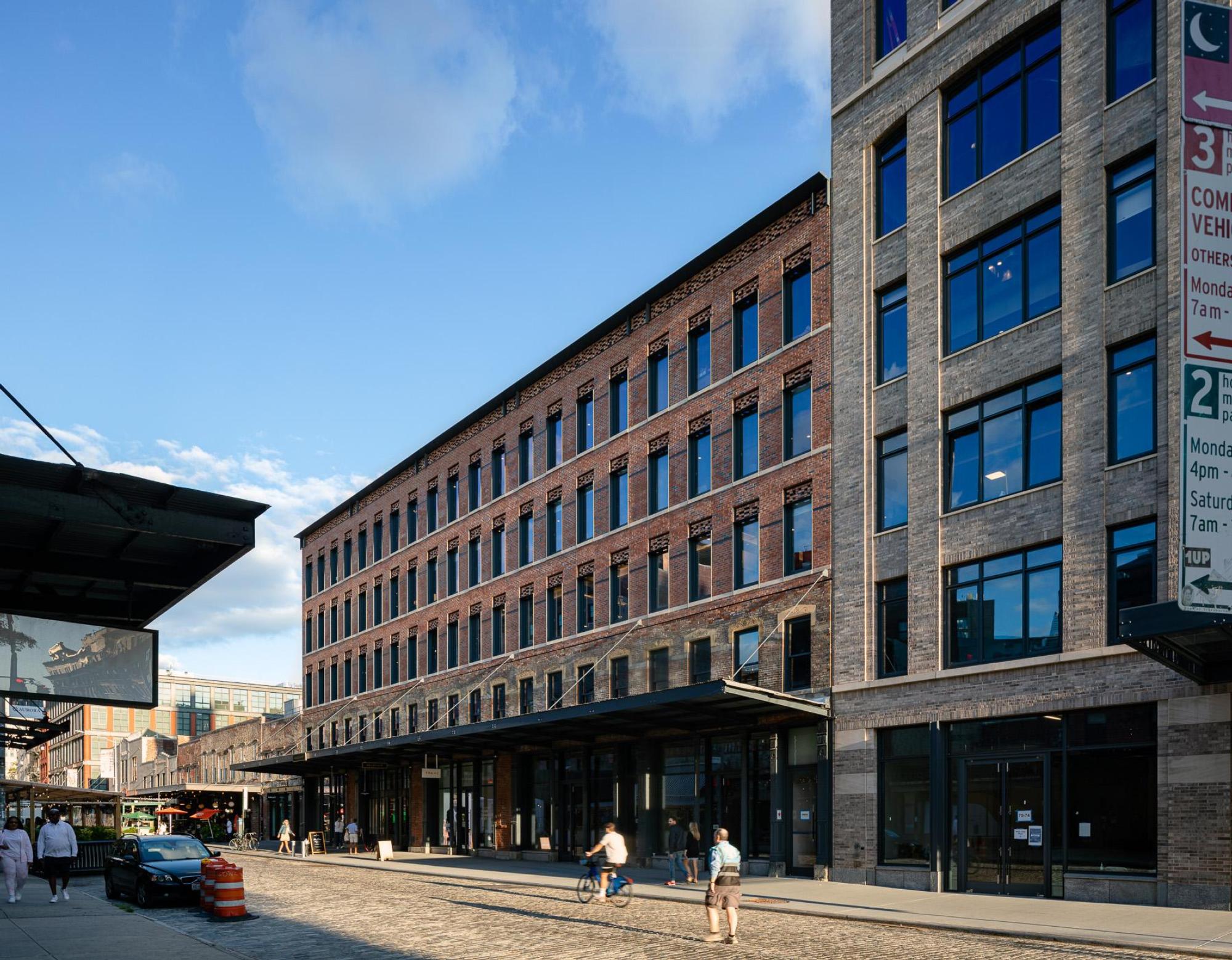 The exterior of the bricked Gansevoort Row building