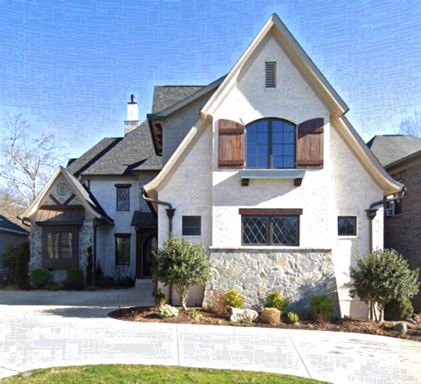 white brick house