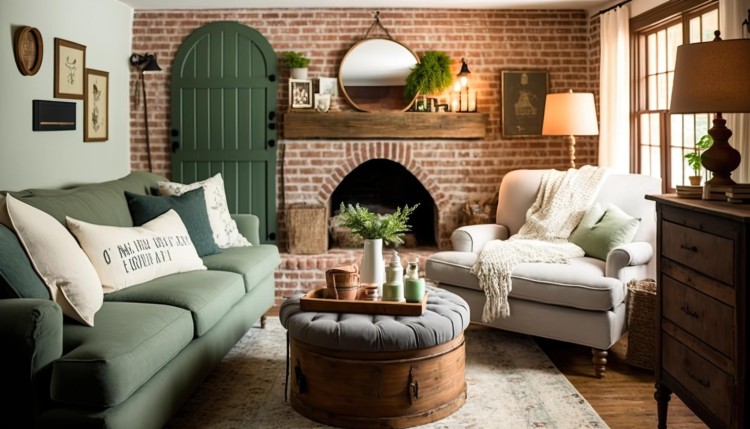 Brick Fireplace