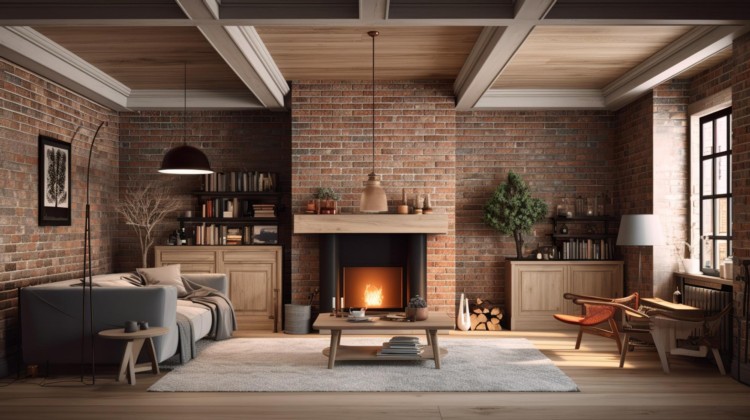 Brick Fireplace