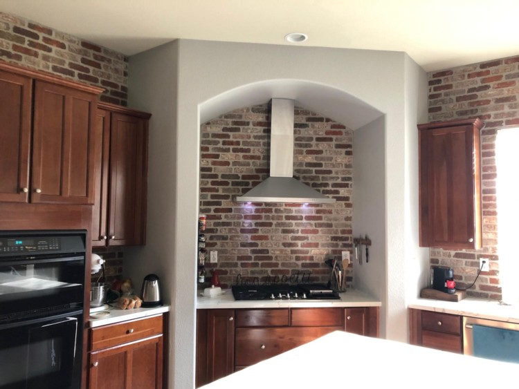 Thin brick used in residential setting