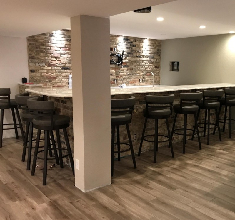 Thin brick used in residential setting