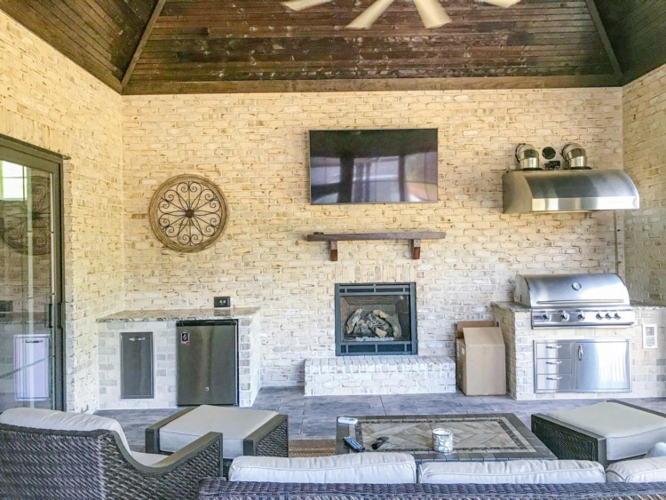 Thin brick used in residential setting