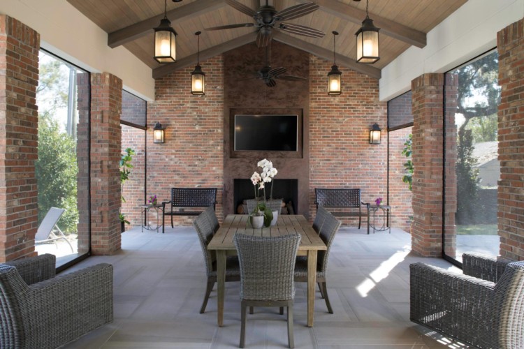 Thin brick used in residential setting
