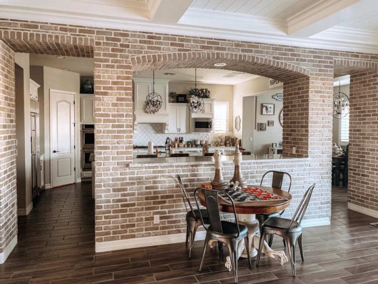 Thin brick used in residential setting