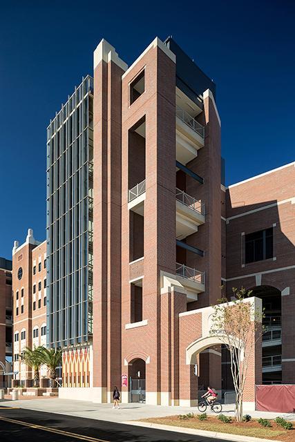 Image of the bricked exterior of a football stadium