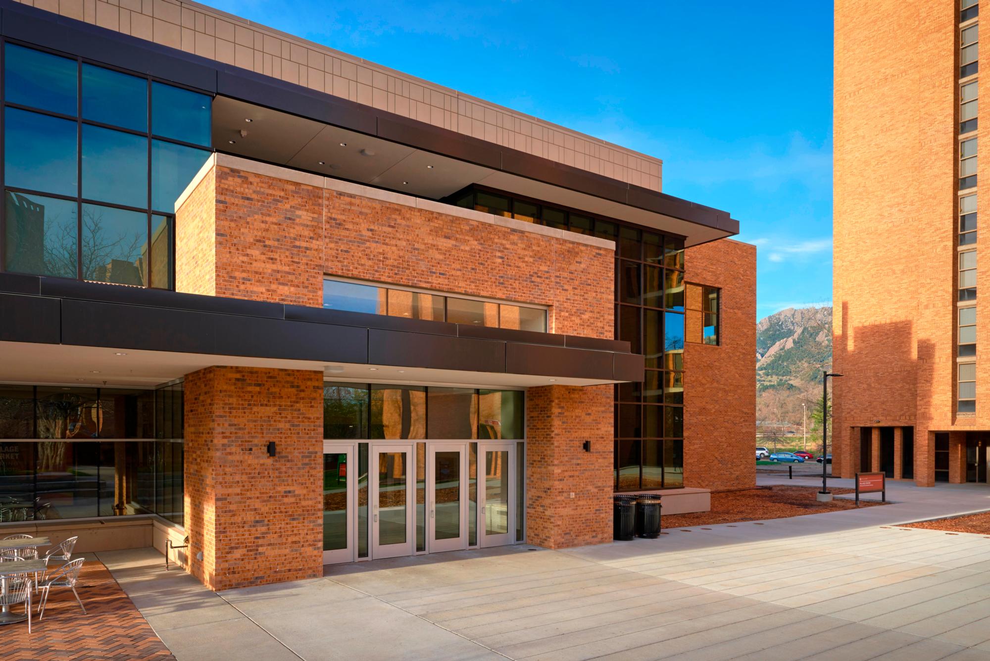Image of the exterior of the University of Colorado Boulder Village Center